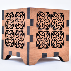 Celtic Four-Square Wooden Laser Cut Tea Light Candle Holder