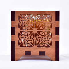Celtic Four-Square Wooden Laser Cut Tea Light Candle Holder