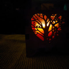 Love is in the Air Wooden Laser Cut Tea Light Candle Holder