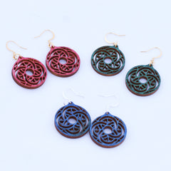 Whimsical Laser Cut Birchwood Earrings