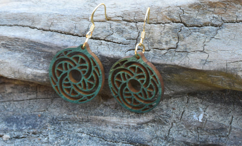 Whimsical Laser Cut Birchwood Earrings