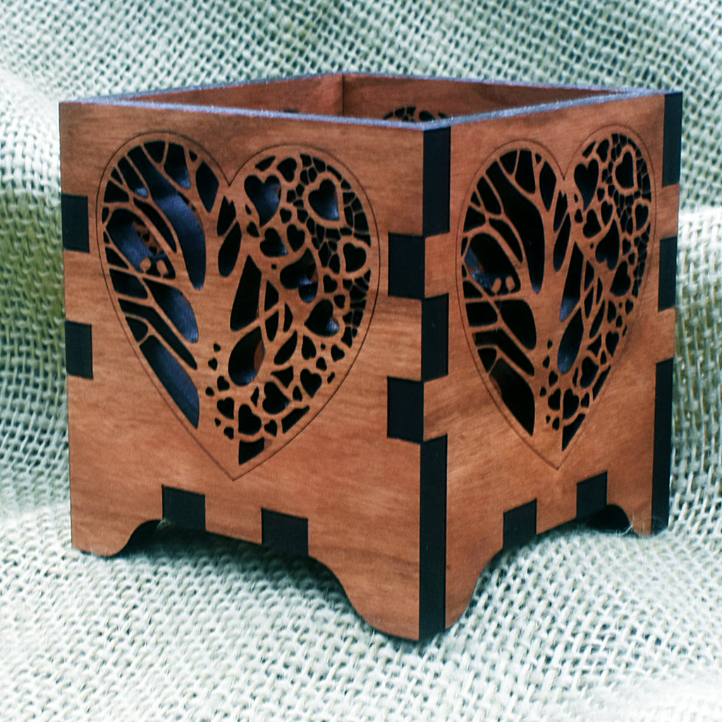 Love is in the Air Wooden Laser Cut Votive Candle Holder